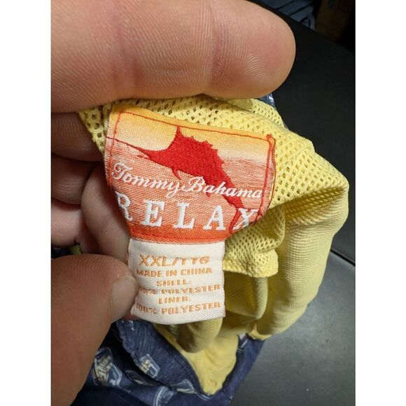 Tommy Bahama Relax Shorts Swim Trunk Ship in a Bottle Swim Lined Navy Blue Men's - Picture 3 of 5